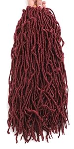  burgundy soft locs crochet hair