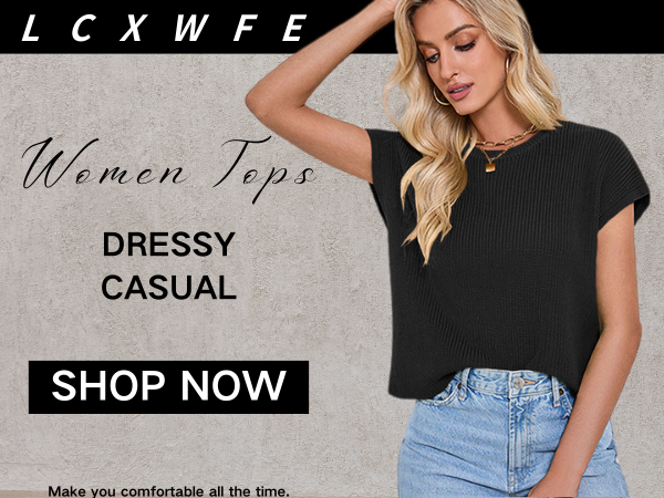 LCXWFE Womens Summer Cropped Sweater Vest Trendy Cap Sleeve