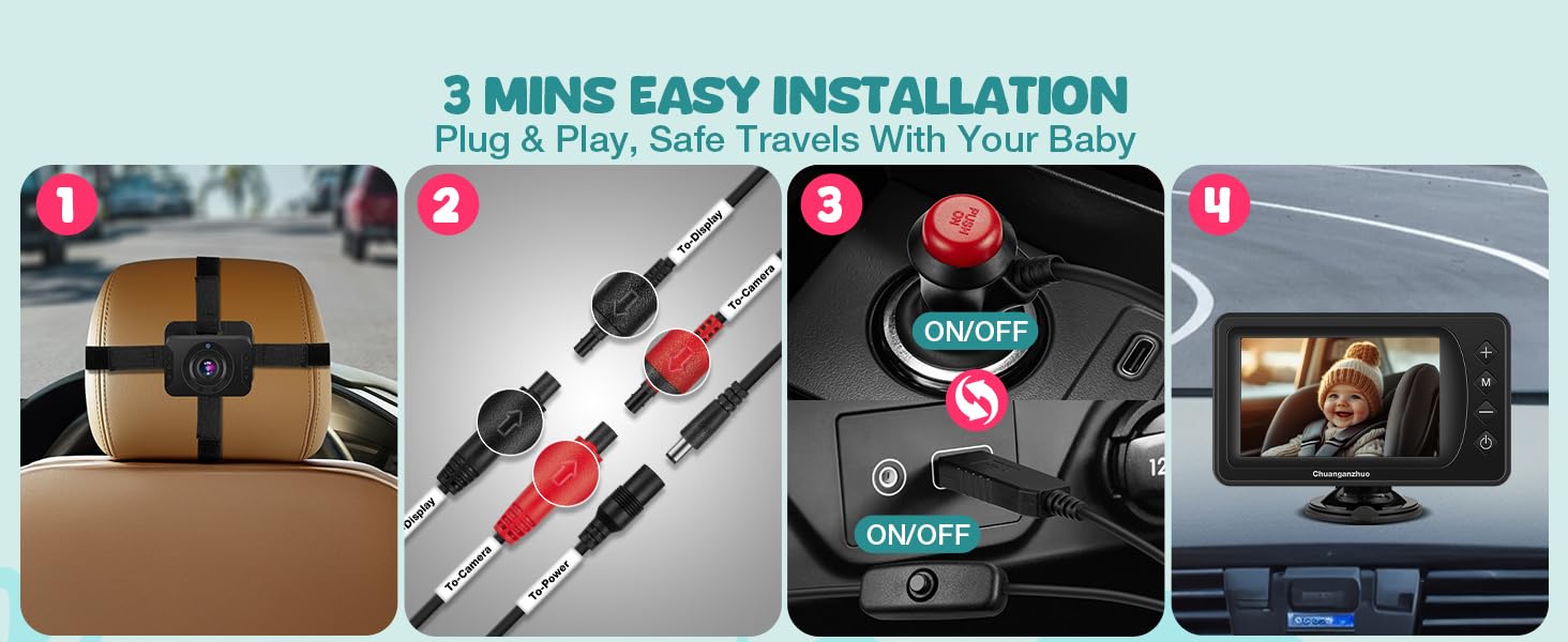 baby car camera easy to install