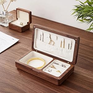 ☆ジュエリー収納 ボックス 木製 アクセサリー 胡桃の木 Amazon｜NOELAMOUR ジュエリーボックス アクセサリーケース 木製