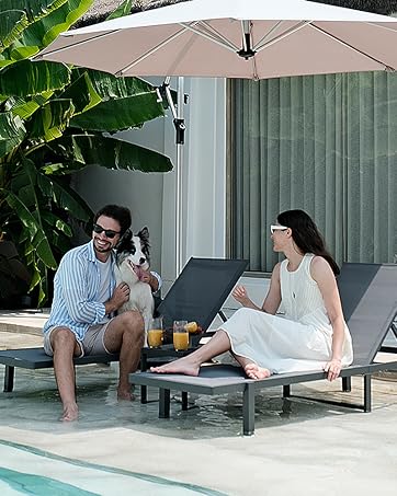 ciokea aluminum lounge chair with wheels