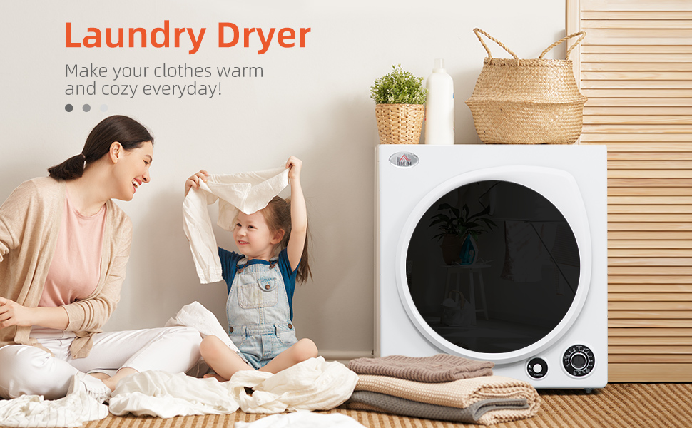 Automatic Dryer Machine, 1350W 3.22 Cu. Ft. Portable