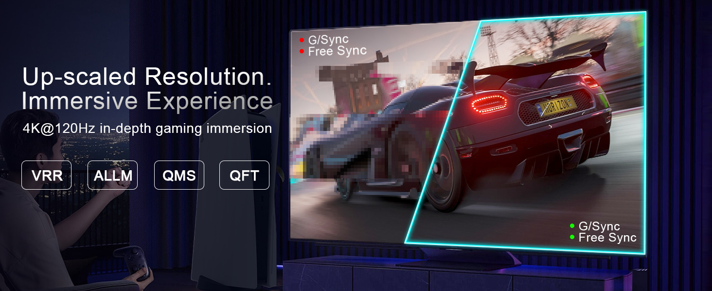 HDMI 2.1 Splitter 4K 120Hz 1 in2 Out VRR ALLM HDCP2.3 HDR10