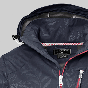 thumbnail: Killtec Dames Softshell Jas - Wind- En Waterafstotend (10.000mm) - Met Capuchon - PFAS-Vrij - Bloemen Print