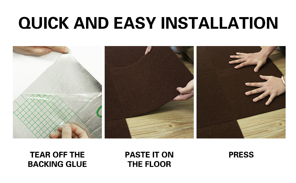 CUCOS Carpet Tiles Peel and Stick, Squares Carpet Floor Tile 12” x 12