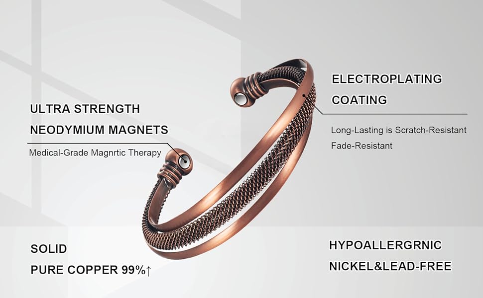 womans copper magnetic bracelet