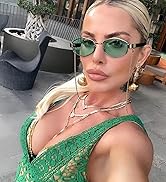 BOTEN Trendy Hexagon Sunglasses For Women Retro Designer Metal Classic Shades Sun Glasses with Chain