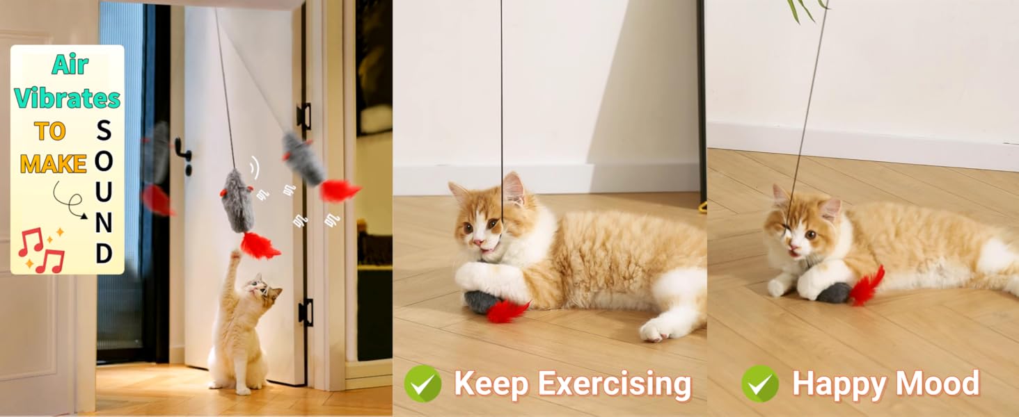 Self Play Cat Toy, 2 Pack Cat Mouse Toy Door Hanging Interactive Cat Enrichment Toys