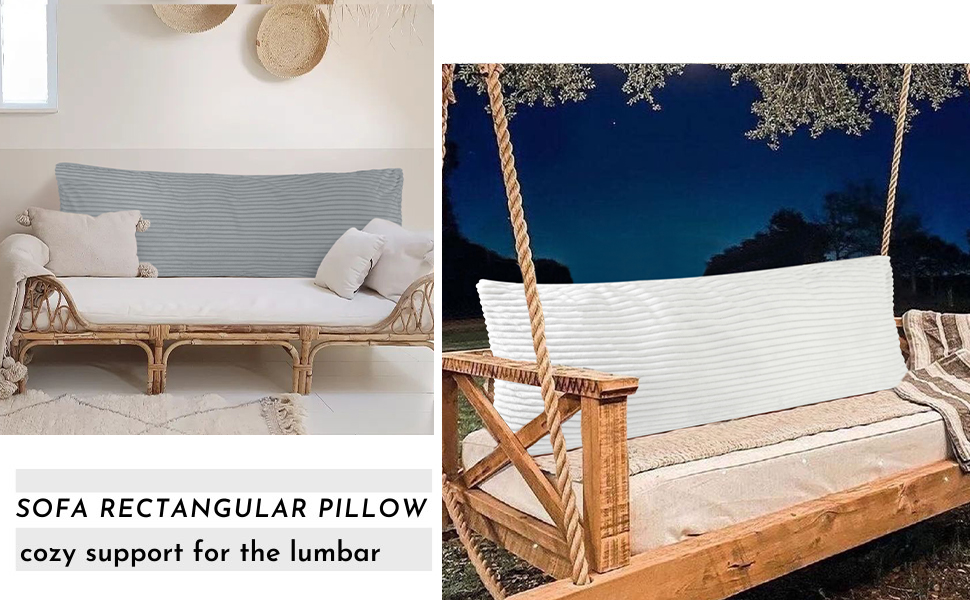 MeMoreCool Large Daybed Pillow Bolster Headboard Pillow