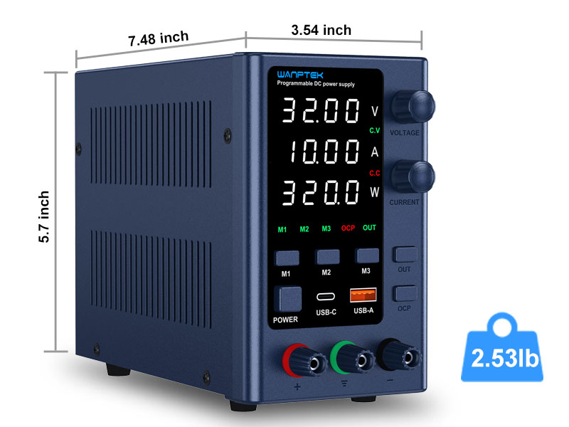 WANPTEK POWER DC Power Supply Variable 0-32V 0-10A Bench