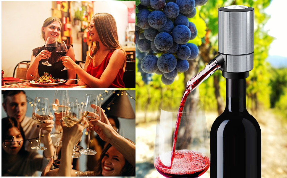 Jahy2Tech Electric Wine Aerator OneButton Smart Wine