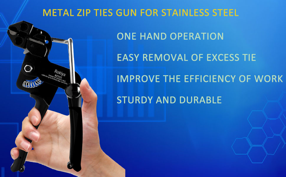Stainless Steel Zip Tie Gun, Cable Tie Wrap Tensioning Tool