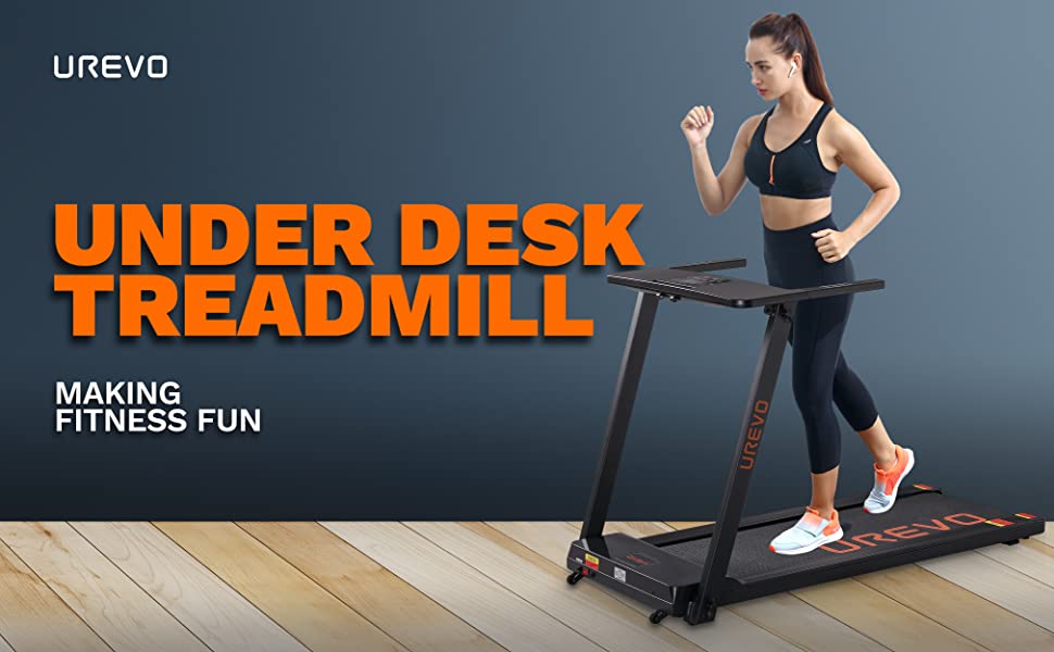 UREVO Foldable Treadmills for Home,2.5HP Under Desk Electric Treadmill