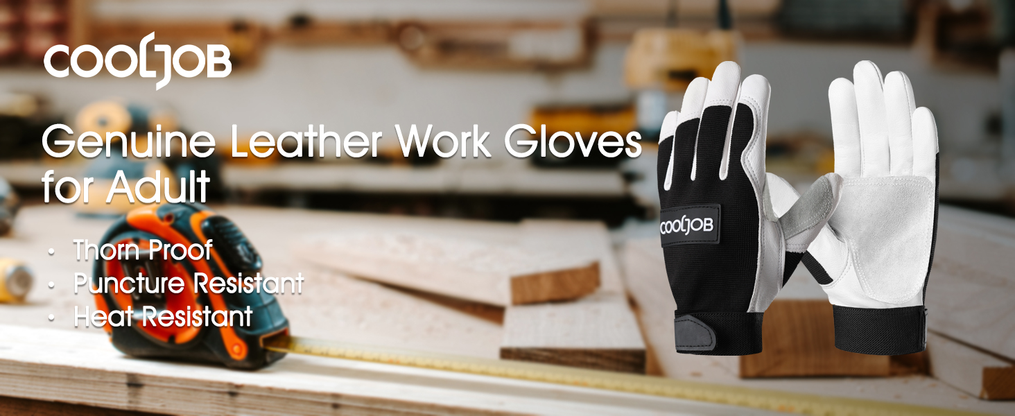 Genuine Leather Work Gloves for Adult