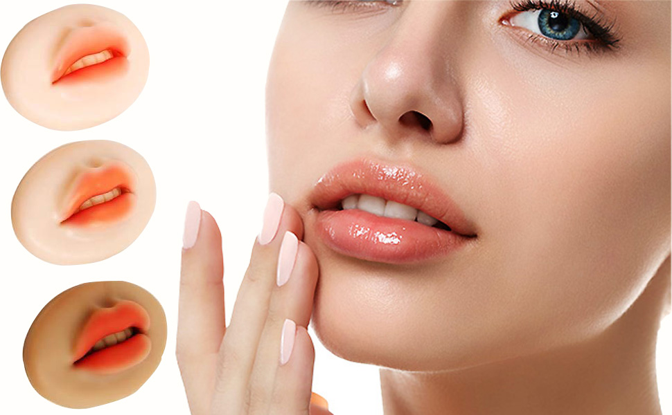 No need to use the head molds, you can use, simple and convenient. Practice skin for makeup lips is
