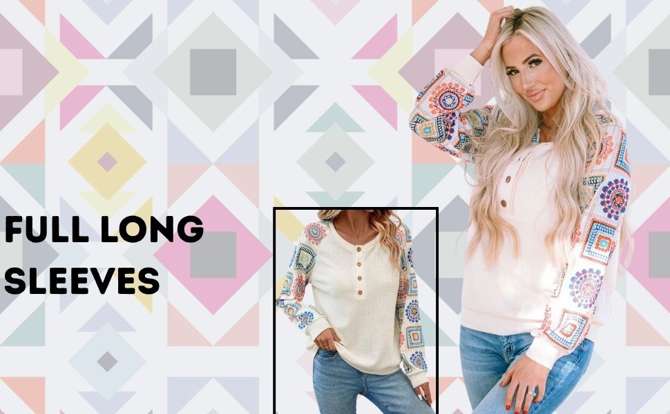 Geometric floral print top Regular fit top for women Round neck button top Trendy top for women