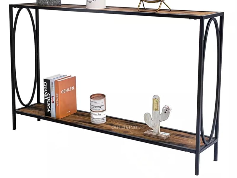 OUTLIVING Metal Frame Console Table for Living Room Hall Bedroom Office