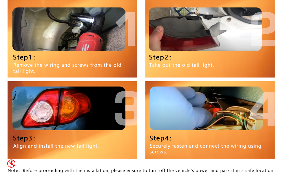 leaptrend Right Tail Light Assembly Rear Outer Lamp