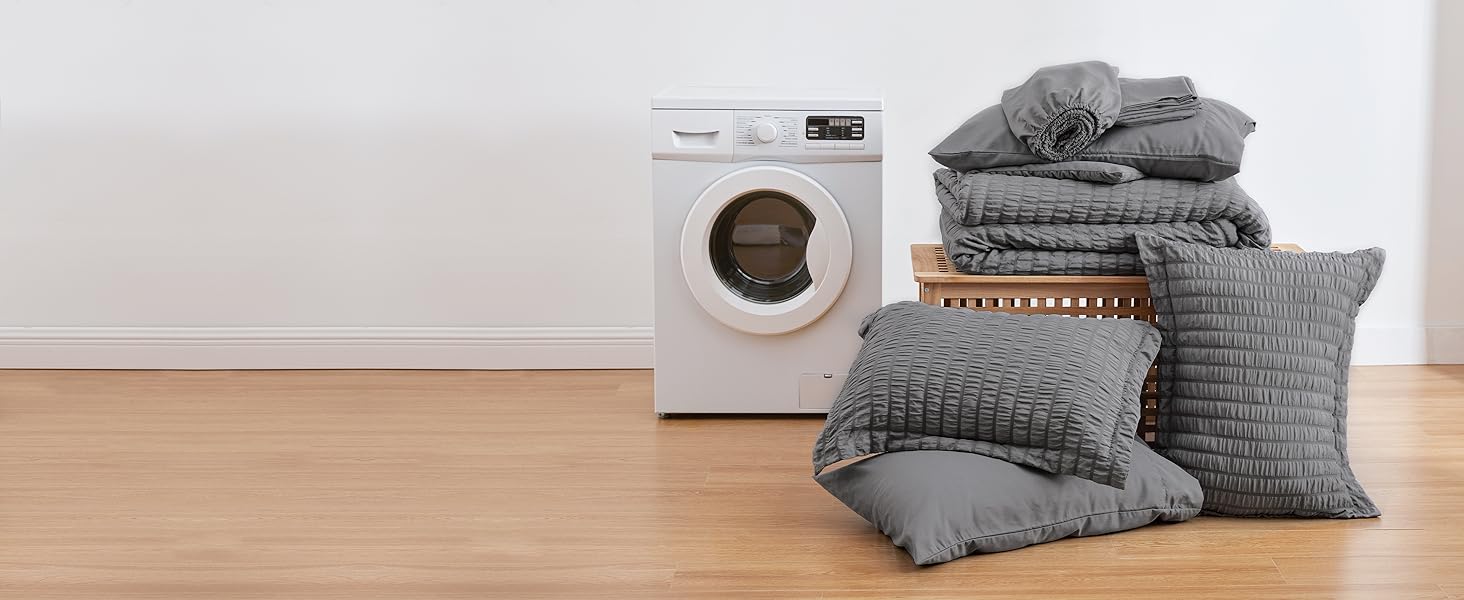 grey seersucker comforter set