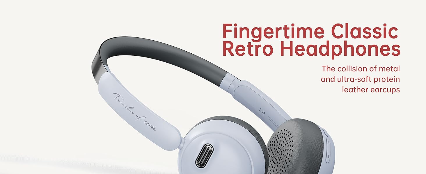Retro Bluetooth Headphones, Hybrid Activ... 12 Fingertime retro headphones