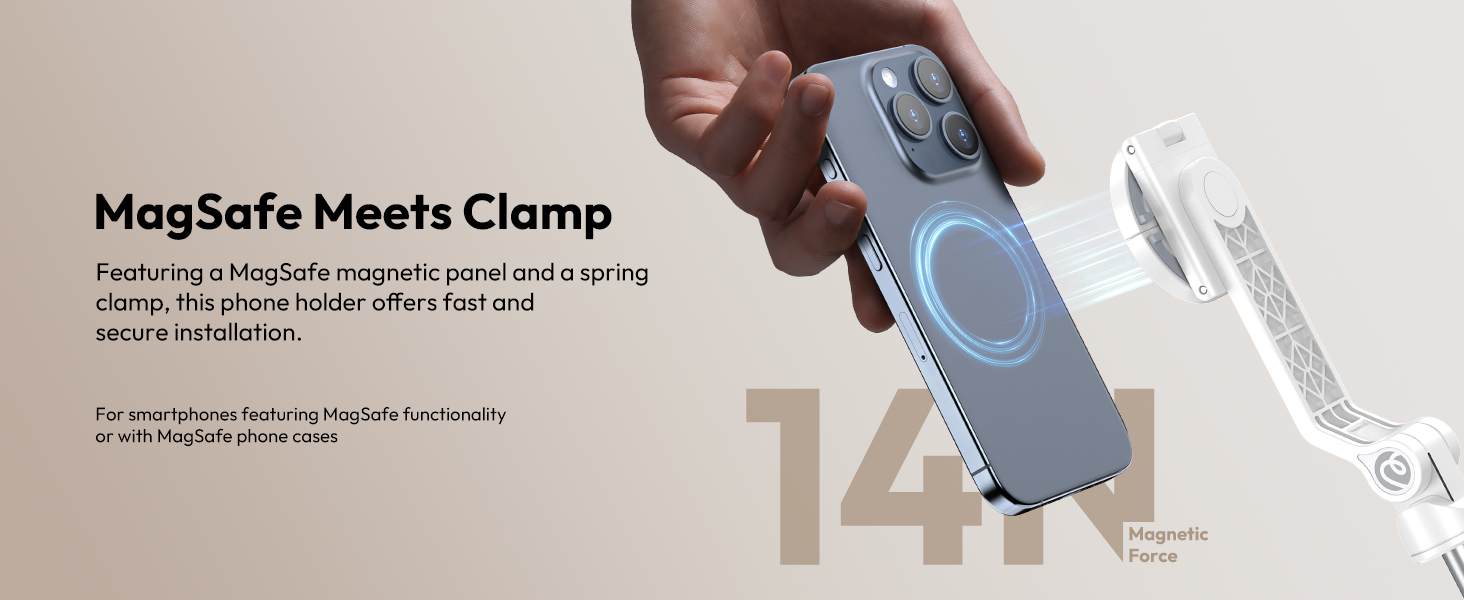 The adjustable clip on the top can be expanded to universal phone clip