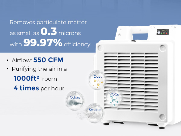 X-2830 Air Scrubber cleaning the air anywhere