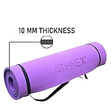 purple yoga mat 10mm thickness cushioned support joint protection comfortable workout mat