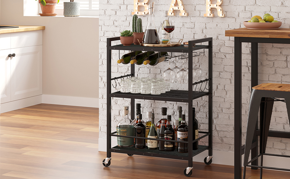 TUTOTAK Bar Cart Serving Cart for Home Microwave Cart