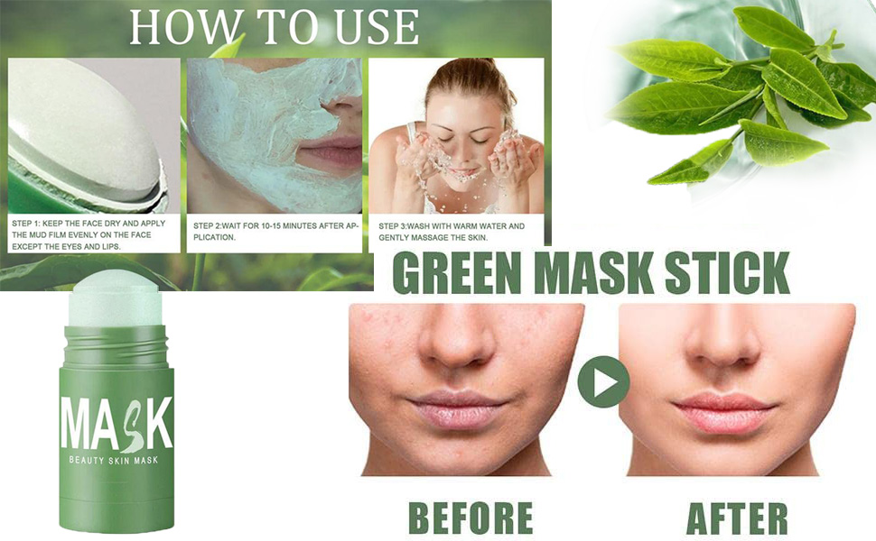 Oneews Green Tea Mask Stick, Green Tea Deep Cleanse Mask Blackhead