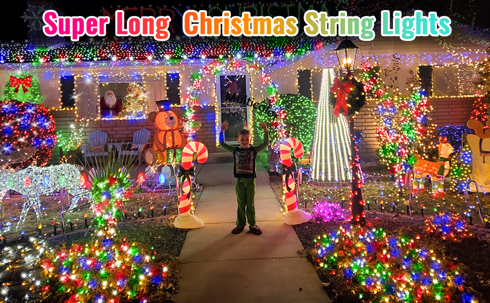 Heceltt Christmas Lights Outdoor Decorations, 394ft 1000 LED Extra Long