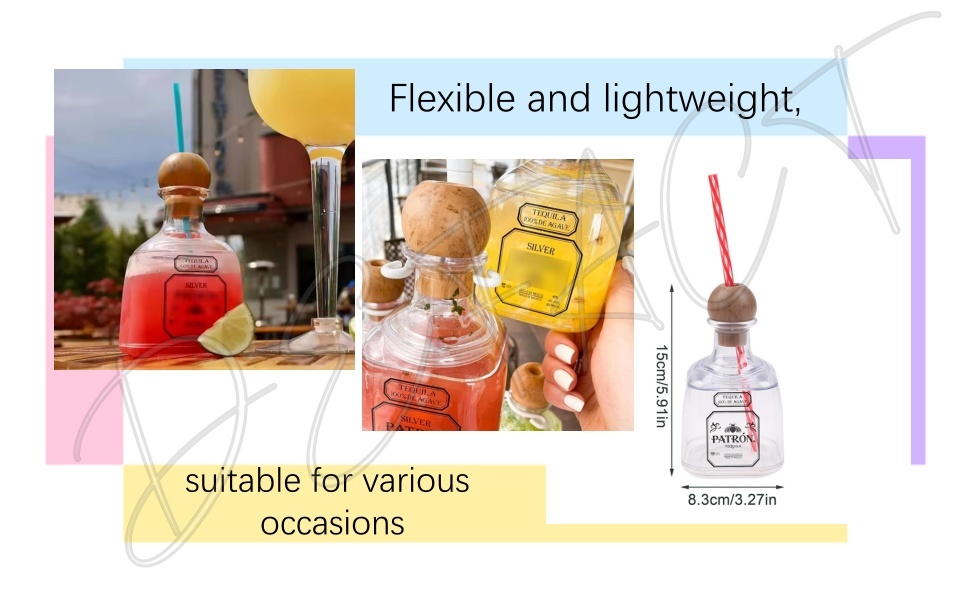 Patron Reusable Cups with Straw