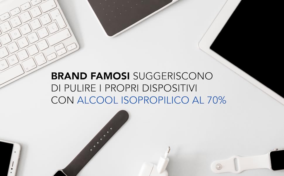 AIESI Tamponi salviette disinfettanti alcool isopropilico 70% per marchi famosi