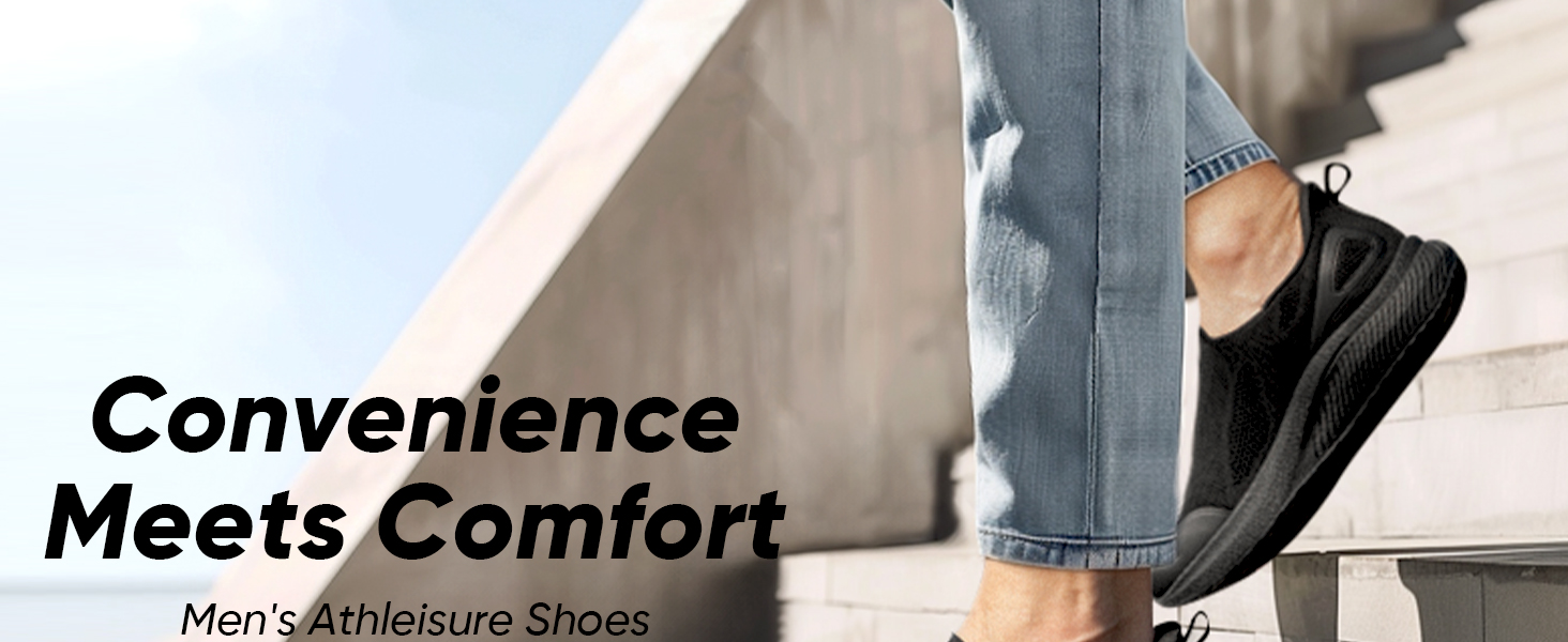 men slip on hands-free slip-ins walking tennis running shoe sneakers non slip resistant athletic