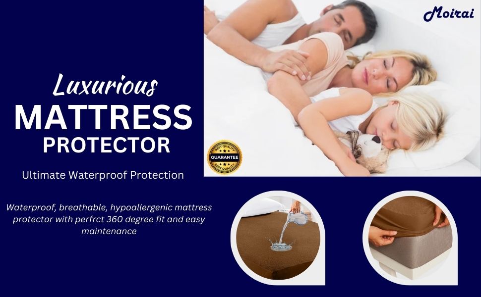Waterproof mattress protector cover double king size baby bed topper single elastic fitted bedsheet