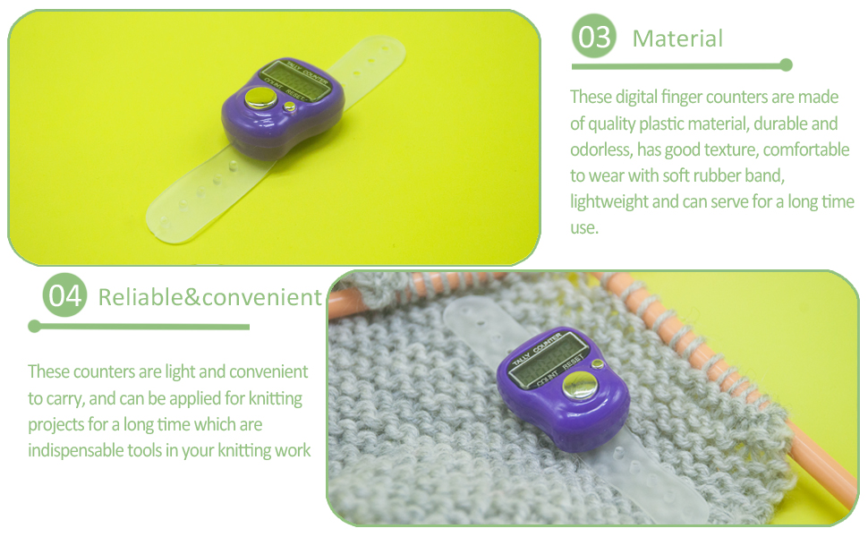 LAMXD Knit Counter Knitting Crochet Stitch Marker Row Counter,Finger