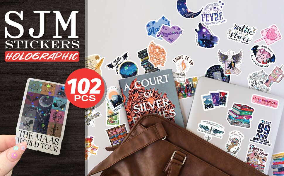 These sarah j maas stickers include acotar throne of glass crescent city designs with no duplicates