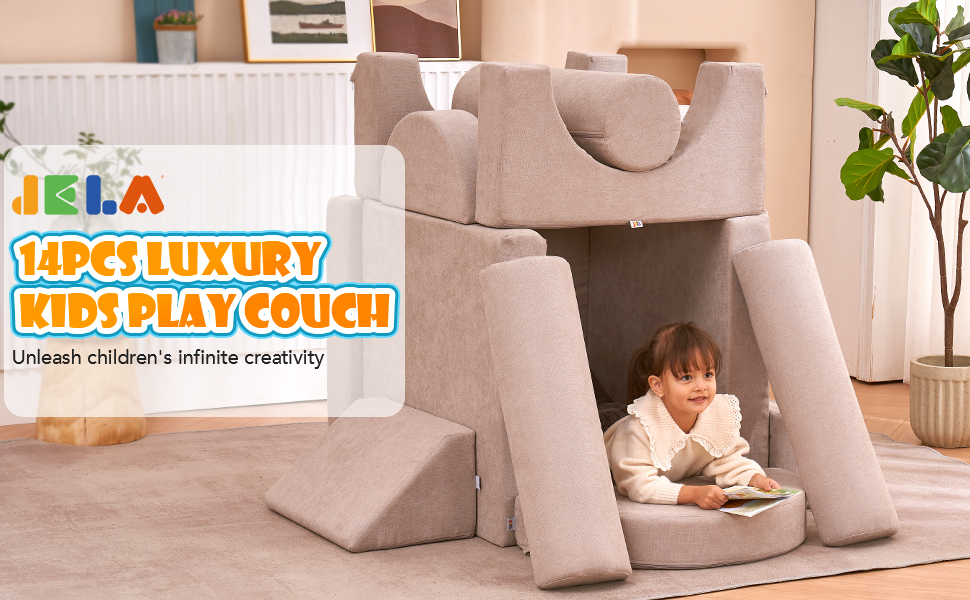 jela Kids Couch 14PCS Luxury, Floor Couch Floor Sofa Modular Furniture