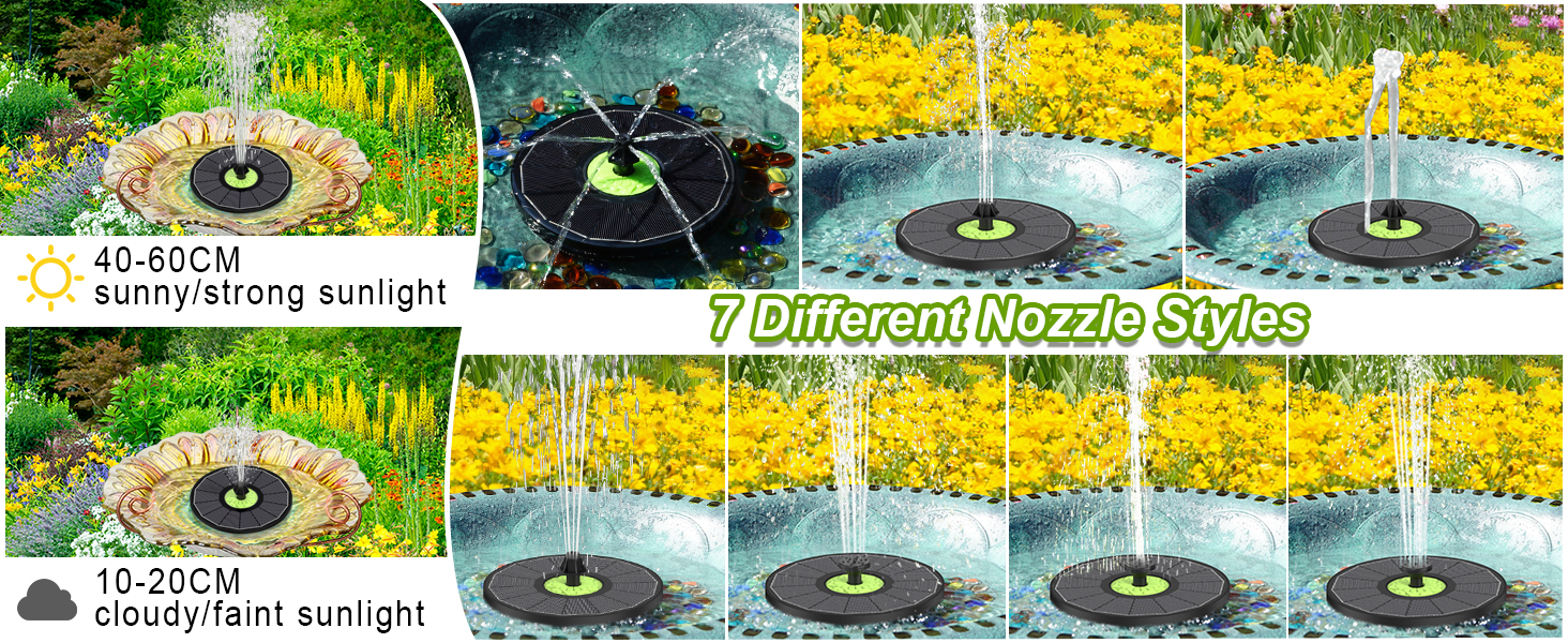 SZMP Solar Fountain with Tender Green Flower