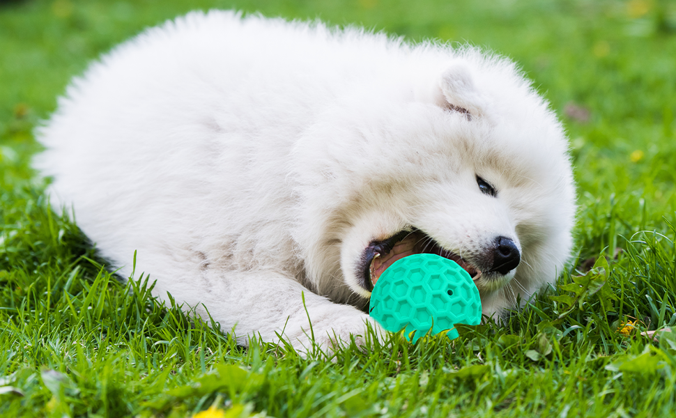 This toys for aggressive chewers has bright colors, easy to be found in a variety of environments