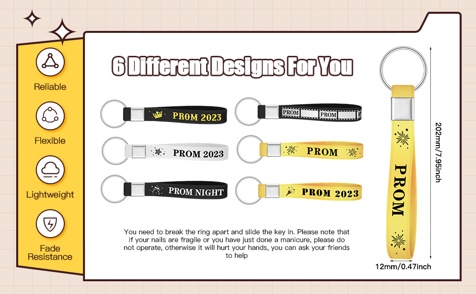 Bucherry Prom 2024 Keychain Silicone Rubber Prom Key Chains