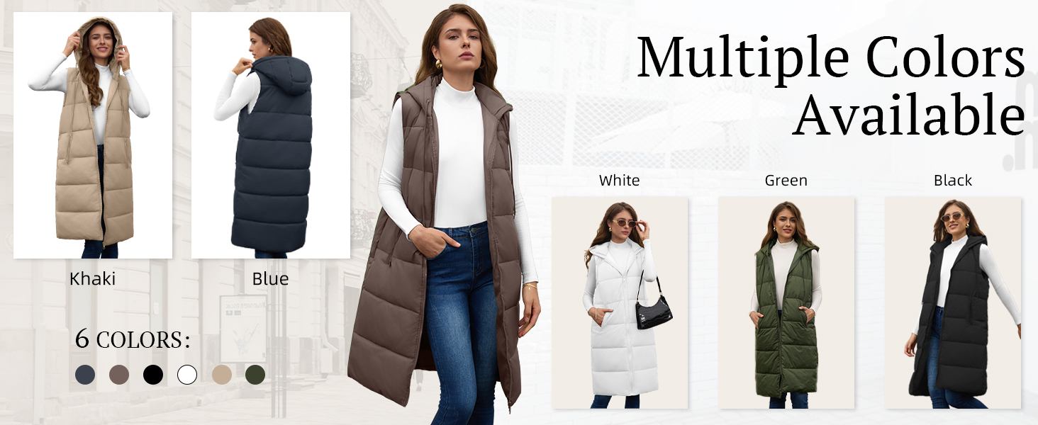 sleeveless long puffer vest
