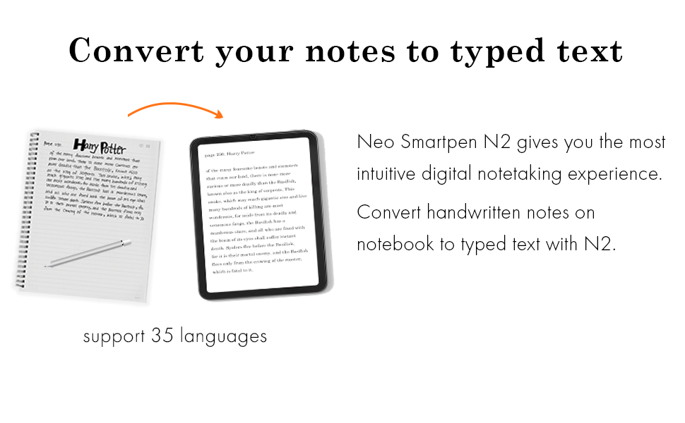 Convert your notes to typed text