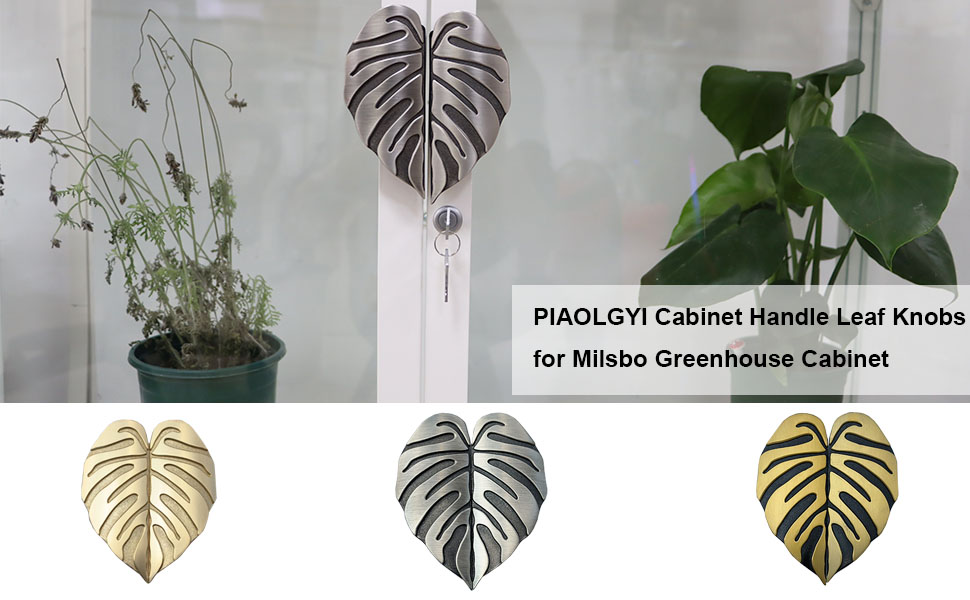 PIAOLGYI Gold Handle Leaf Knobs for Milsbo Greenhouse