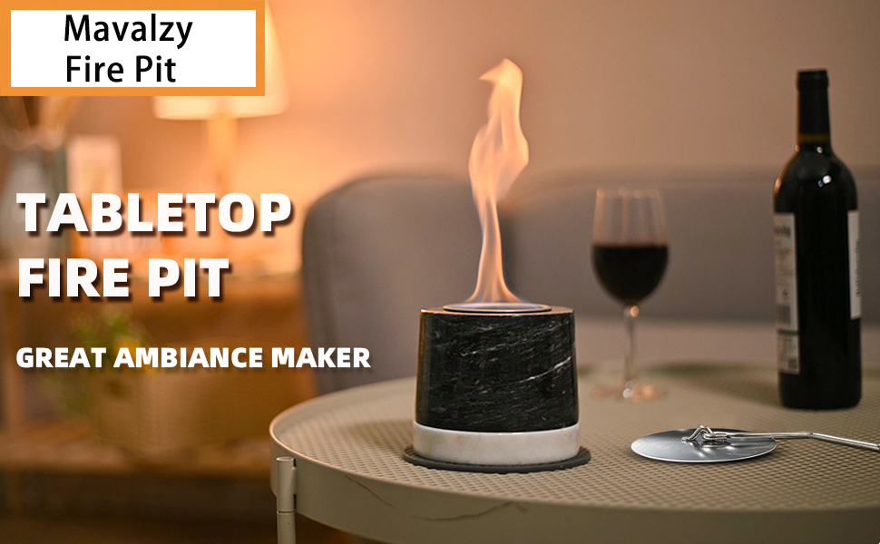 Mavalzy Tabletop Fire Pit, Premium Portable Tabletop
