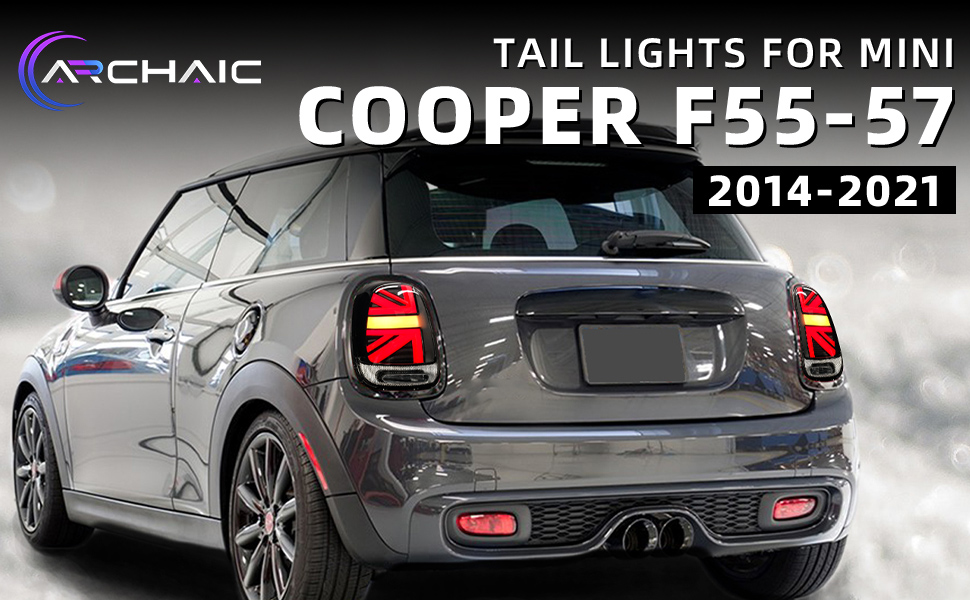 Archaic Union Jack Rear Lights for Mini Cooper One F55 F56 F57 2014-2021