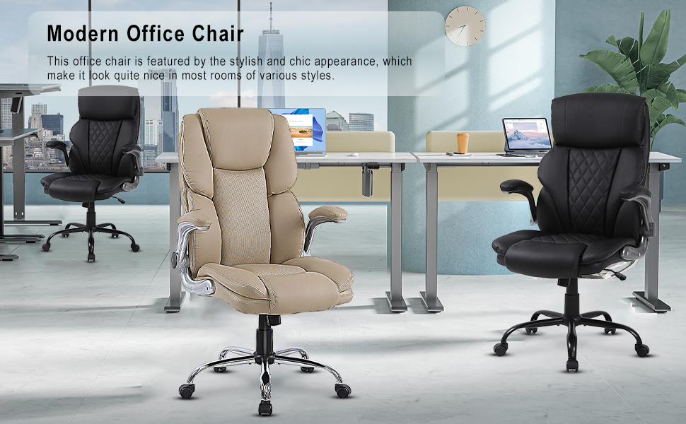 Comermax Executive Office Chairs with Wheels Flipup Arms