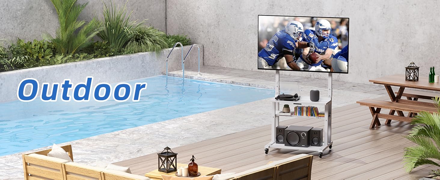  Mobile TV Cart with Wheels