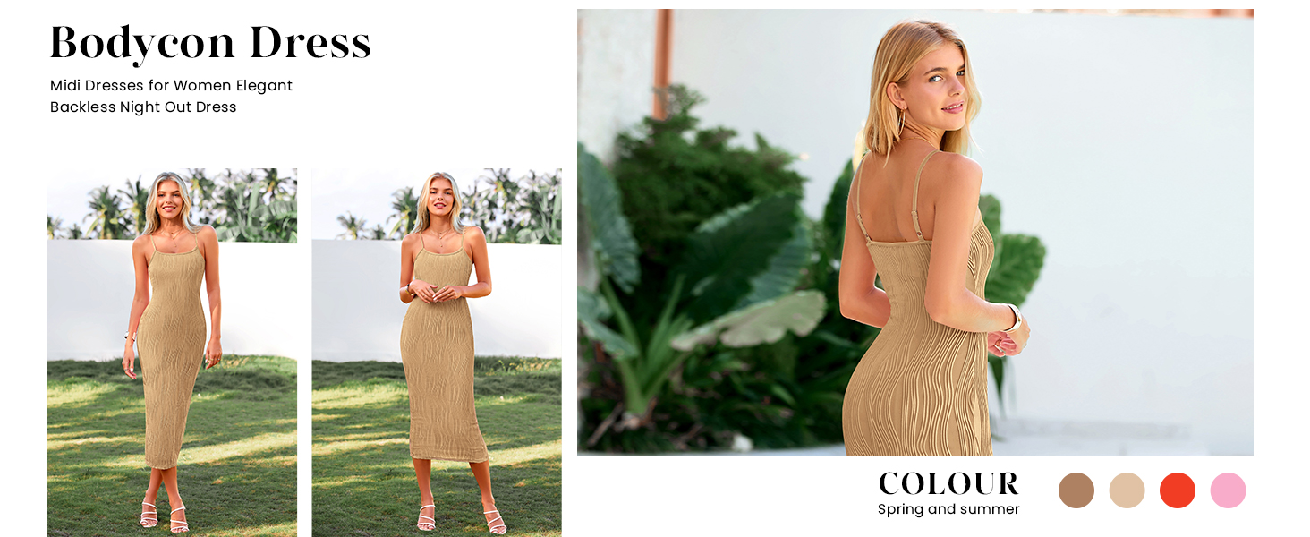 Women's Sexy Midi Bodycon Dress 