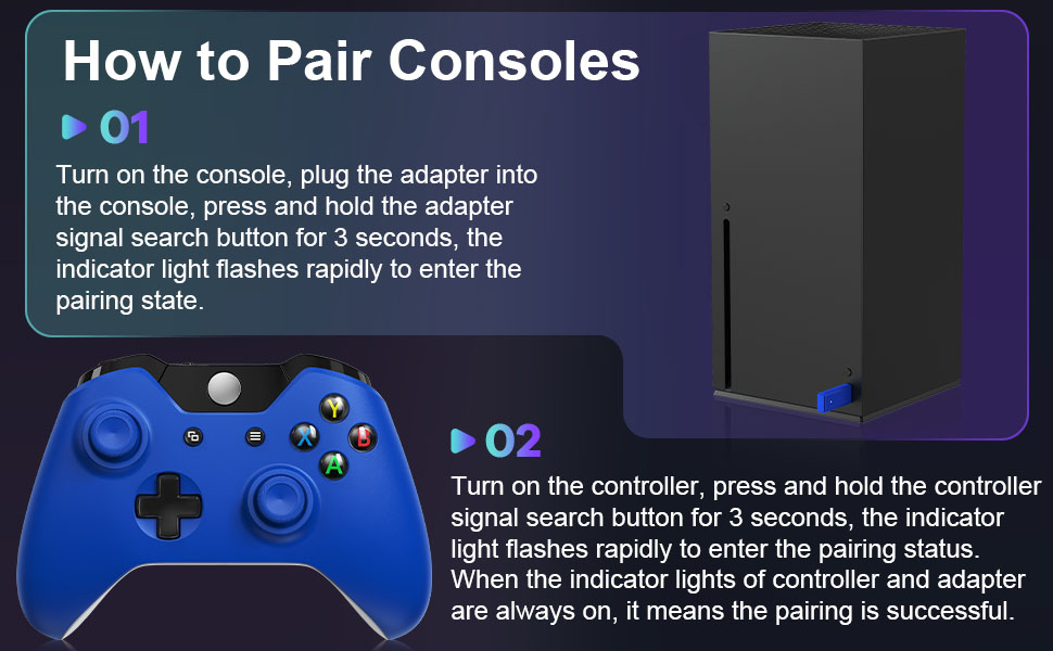 Xbox Controller Wireless with 2.4GHz Wireless Adapter, Xbox