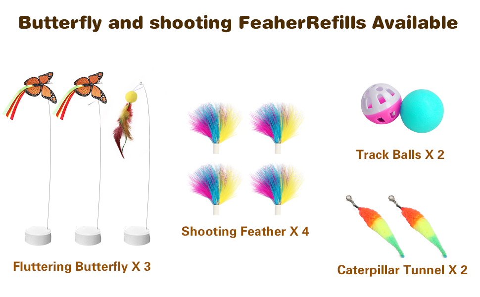 VTSGN 2023 Cat Feather Toys, Cat Wand Toy and Cat Roller